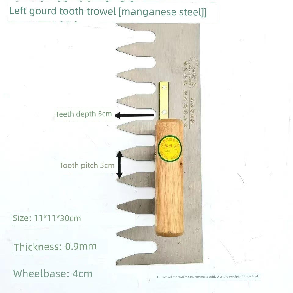 Tile Serrated Spatula Square Tooth Toothed Plastering Knife Paving Tile Plastering Knife Flat Gray Batch Ash Spoon Masonry Tool