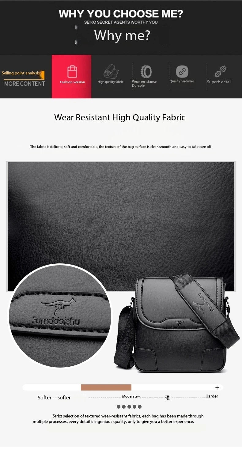 Luxury Brand Men Leather Shoulder Bags Waterproof Business Handbag Travel Tote Crossbody Cross Body Messenger Bag Pack For Male