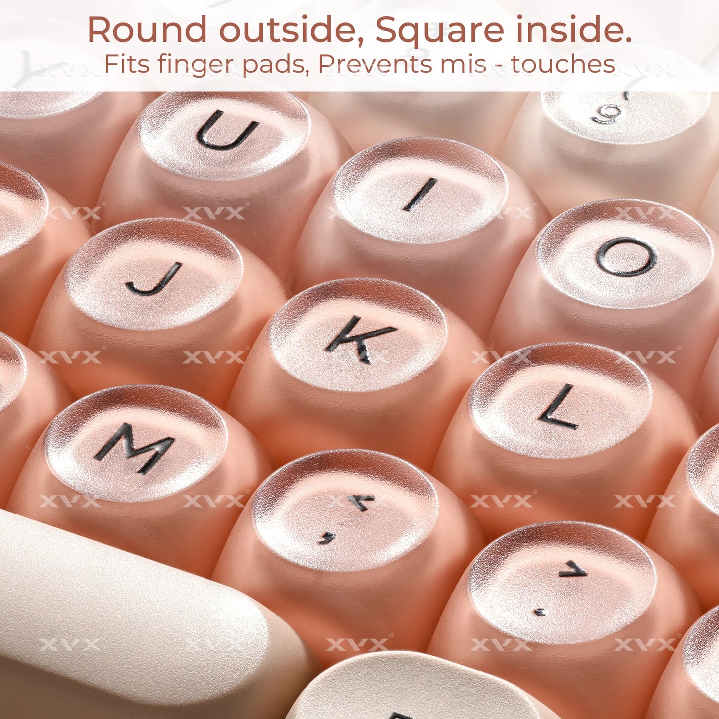 XVX Pink Keycap Clear 132 Keys Dye Sublimation Pbt+Pc HOA Profile Foundation Key Cap for Mechanical Keyboard 75% Keycaps