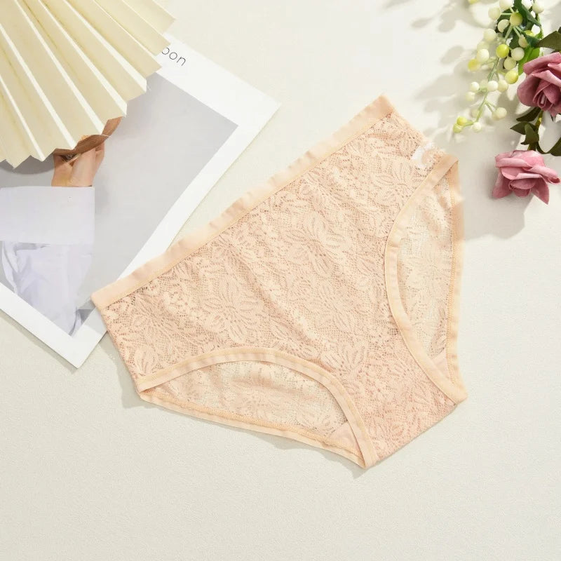 1Pc Sexy Floral Lace Underwire Bras Panties Sets Hollow Out See-Through Romantic Lingerie Underwear Sexy Women Panties S-XL