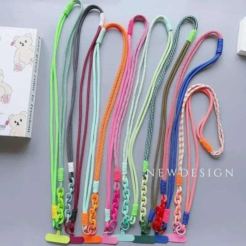 Knotting Universal Crossbody Long Phone Lanyard Strap Mobile Phone Hanging Rope Neck Straps Anti-lost Lanyards Cell Phone