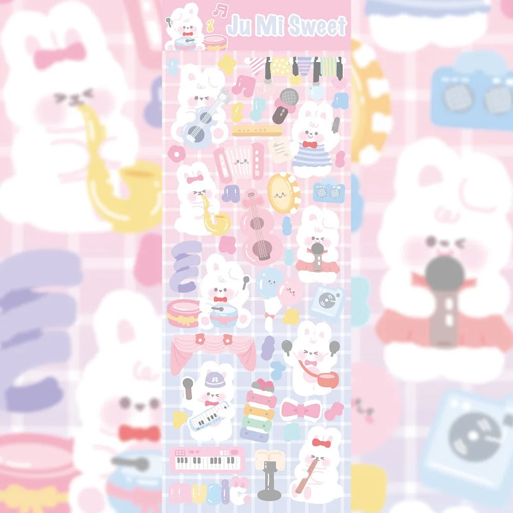 Kawaii Cute Laser Cartoon Animal Party Stickers For Girl Stationery Handbook Diary Planner Scrapbook DIY Decorative Stickers