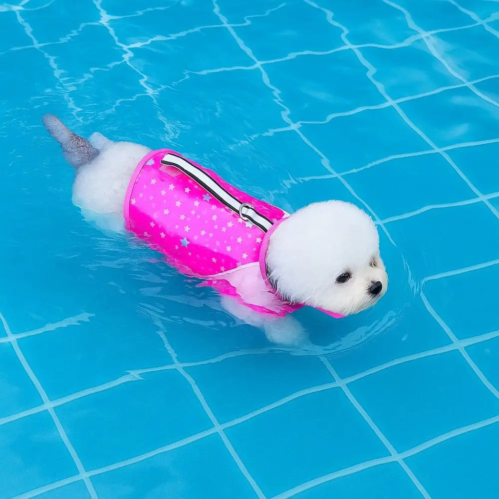 Pet Supplies Adjustable Pet Swimming Jacket High Flotation Reflective Dog Swimming Vest Breathable Pet Life Vest Swimming
