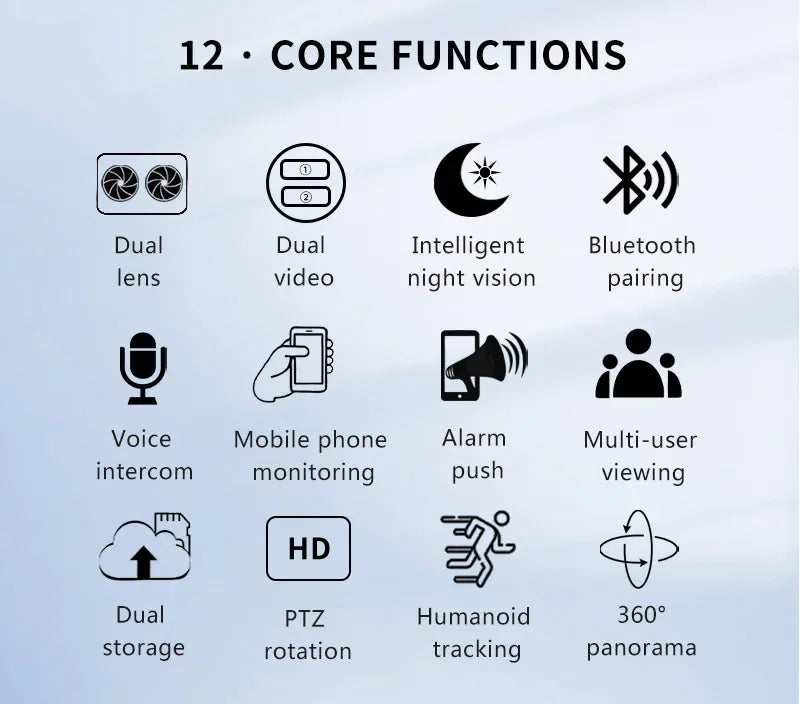 BELIA 6MP Dual Lens Dual Screens PTZ Wifi Camera AI Human Detection Wireless Outdoor CCTV Security IP Camera ICSEE App