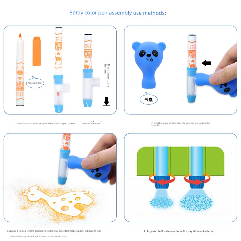 Master Color Spray Pen 12/24 Color Spray Pen Set Can Spray Watercolor Pen Large Capacity Non-Toxic