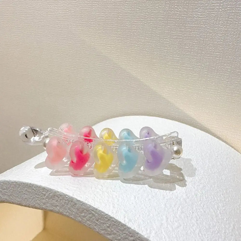 Hair Accessories Acrylic Hair Clips Colorful Love Heart Claw Clips Frosted Star Ponytail Holders Girl