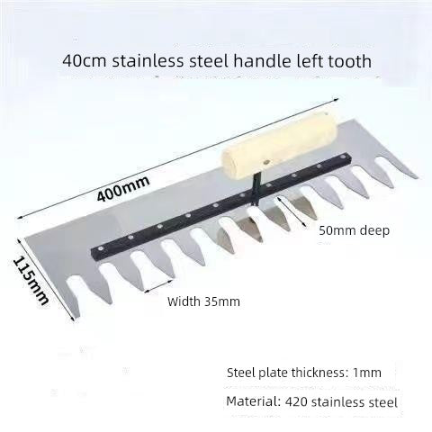 Tile Serrated Spatula Square Tooth Toothed Plastering Knife Paving Tile Plastering Knife Flat Gray Batch Ash Spoon Masonry Tool