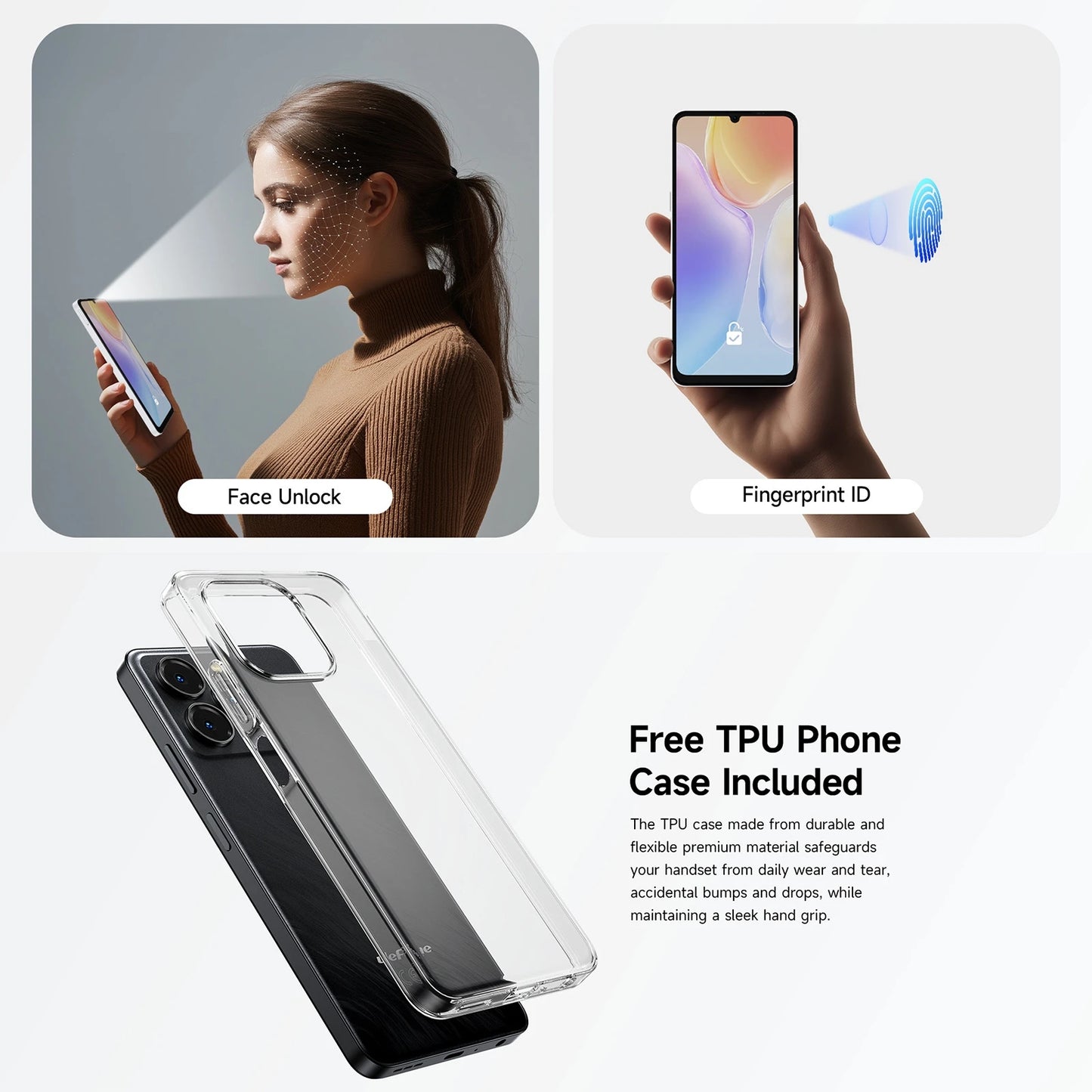 Ulefone Note 20 Pro Smartphone 50MP Camera 6000mAh Battery 4GB+128GB/ 256GB Unisoc T606 6.75" 90Hz 4G Android 14 Mobile Phone