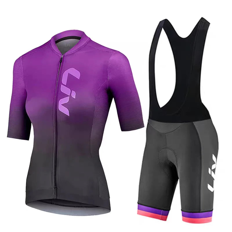 LIV Women's cycling clothes summer road cycling jerseys cycling bibs breathable quick drying clothes cycling shirts