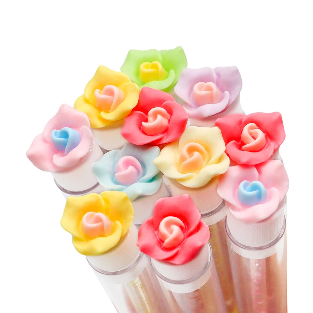 10/50Pcs Flower Eyelash Brush Tube Disposable Mascara Wands Tube Reusable Lash Spoolies Brush Dust-proof Cleaner Storage Tubes