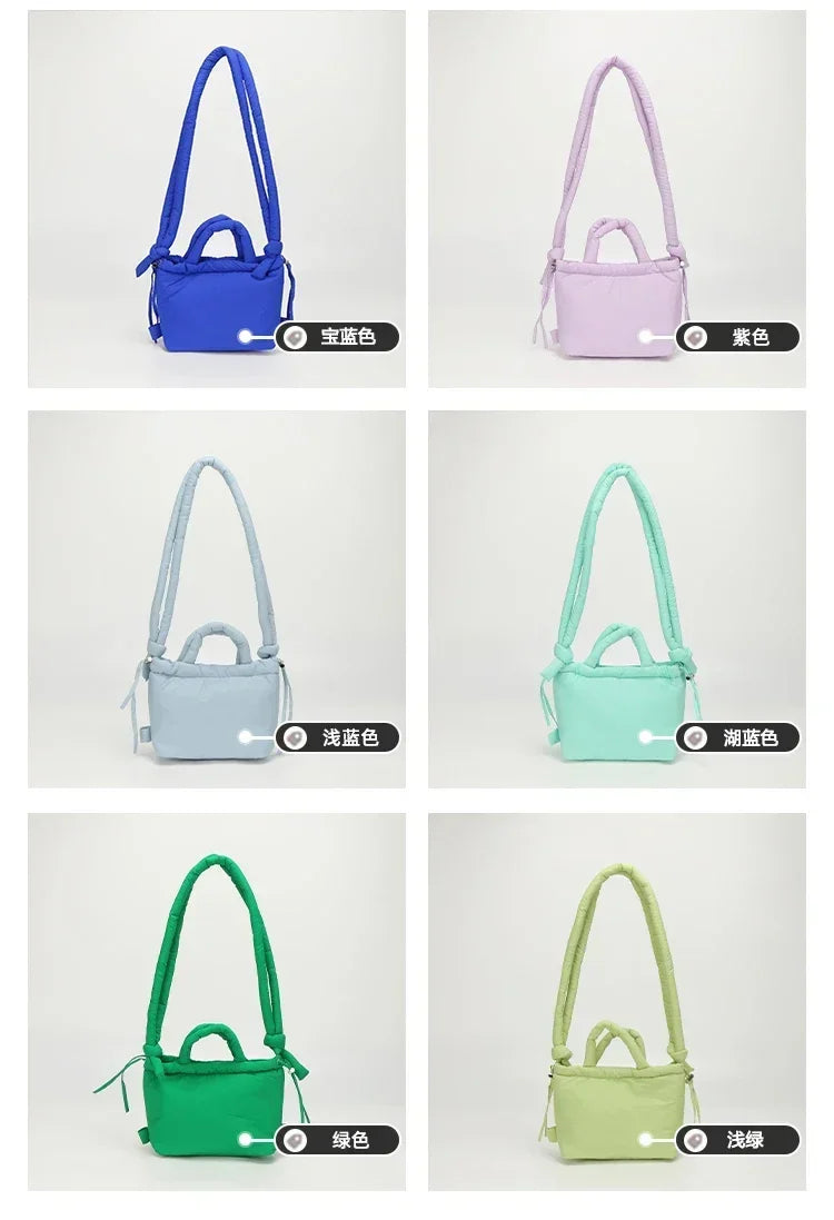 Super Cool Simple Versatile Handbags for Women 2025 Casual Hot Sale Colorful Nylon Small Square Shoulder and Crossbody Bags
