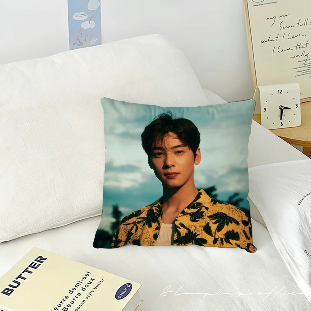 Korea Singer C-Cha Eun Woo Cushion Cover Sofa Living Room Bedroom Headboard Backrest Cushion Square Cushion Nap Time Pillow Case
