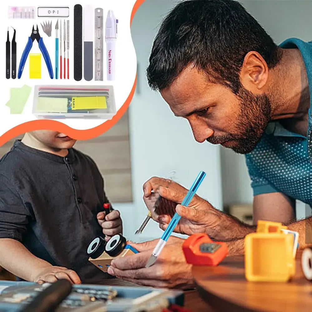 Model Tool Kit 9/24 Pieces Miniature Tools Model Kit Modeling Tools Model Kits With Box For Buildings Airplanes Cars Robots