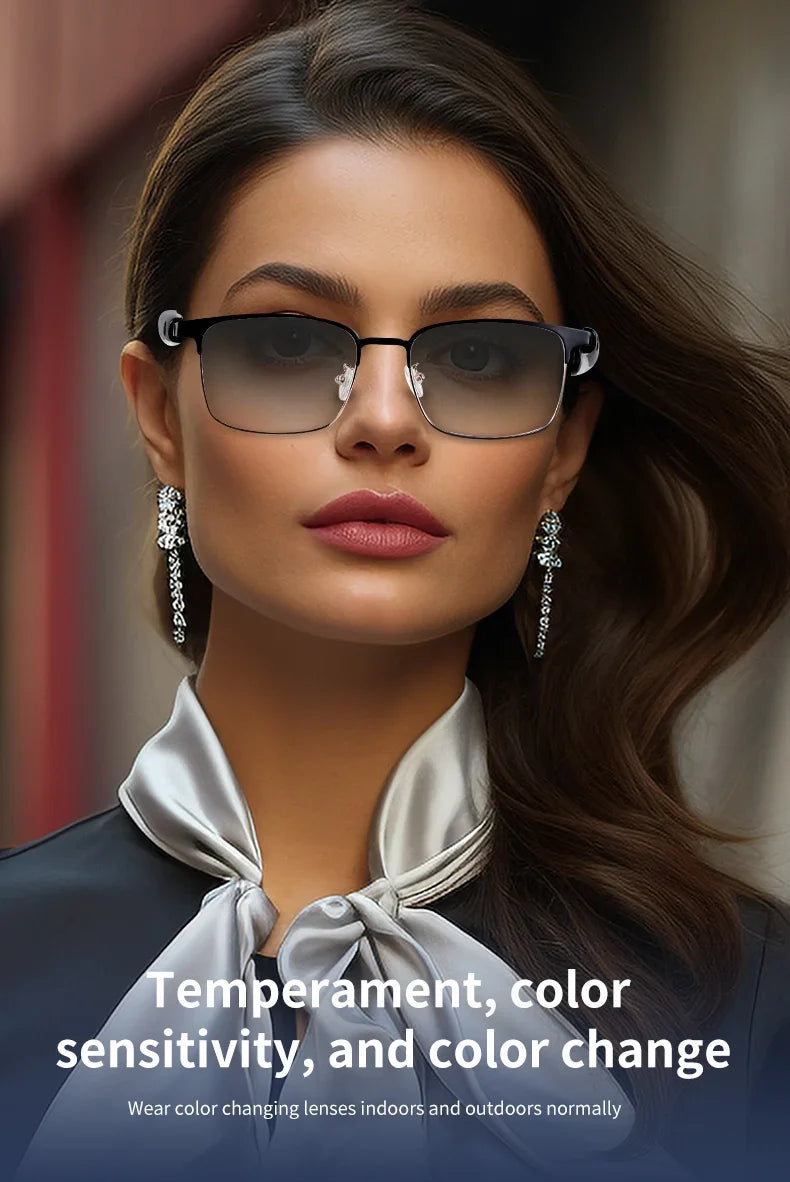 CLLOIO Wireless Bluetooth Smart  Glasses Men Myopia Prescription Photochromic Sunglasses Women Anti Blue Ray Reading Glasses