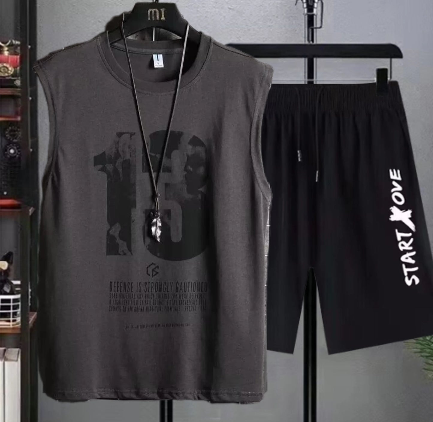 Men's Clothing 2025 New Men's Summer Casual Breathable 2-Piece T-Shirt + Shorts Suit Athletic Loose Fit Set Men's Tank Top