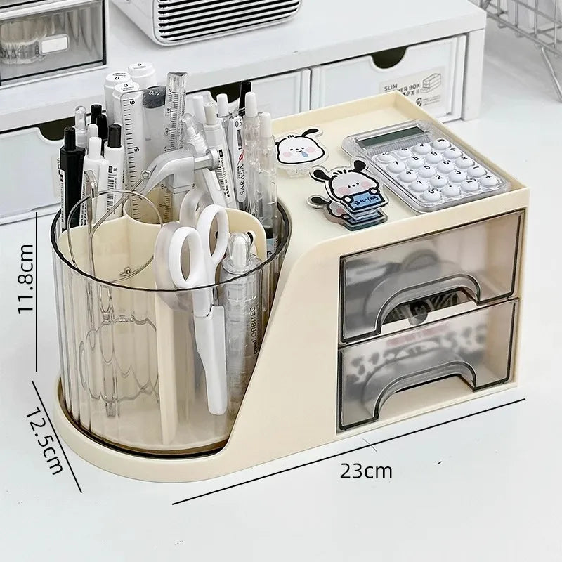 Multi-Functional Bookend Storage Box - Student Desk Organizer Pen Holder File Rack