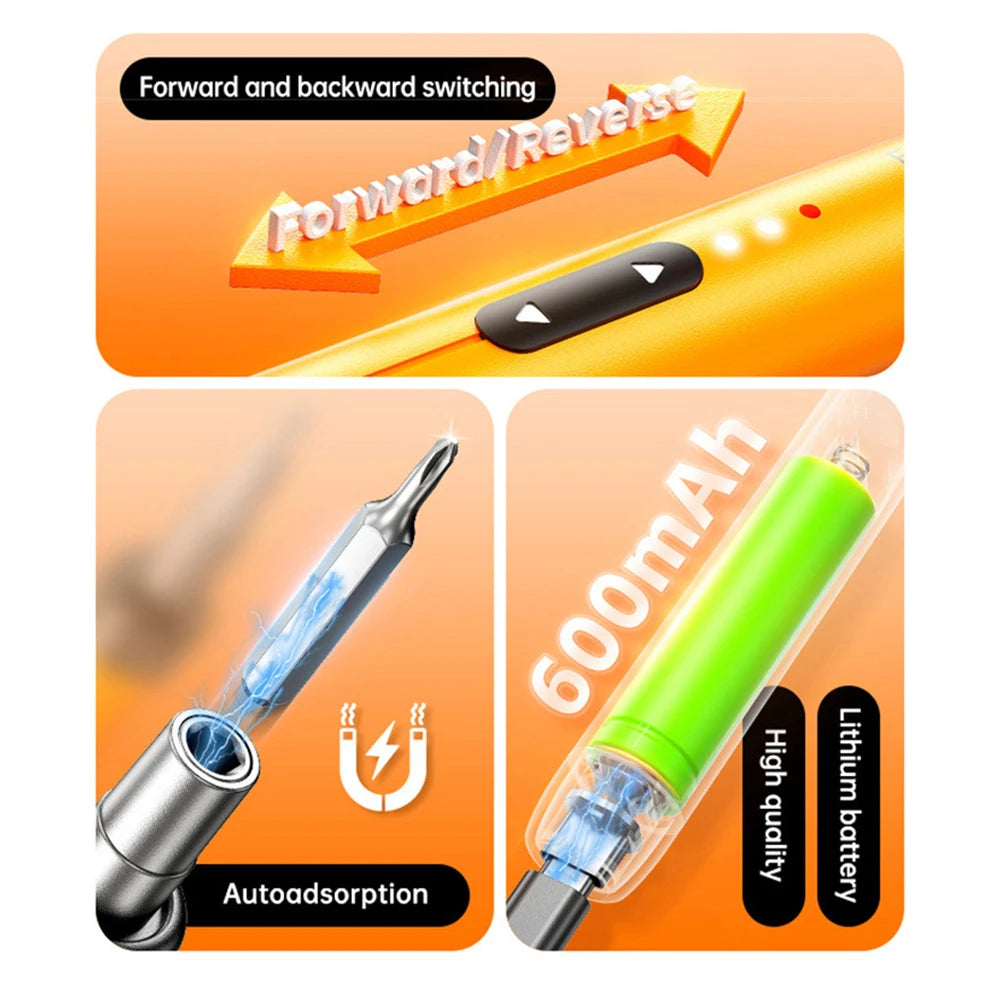 DC3.7-4.2V 38 Batch Heads Electric Screwdriver Rechargeable Speed 110R Cordless Screwdriver High Torque Household Repair Tool