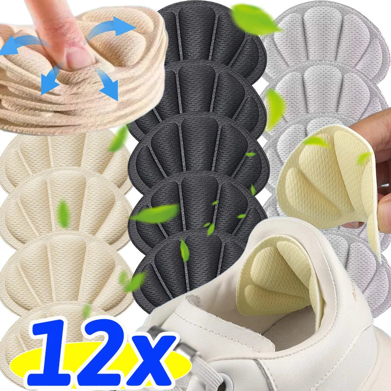 12pcs Foot Care Self-Adhesive Heel Protector Sticker Insoles for Sport Running Shoes Pad Adjustable Heel Liner Pain Relief pads