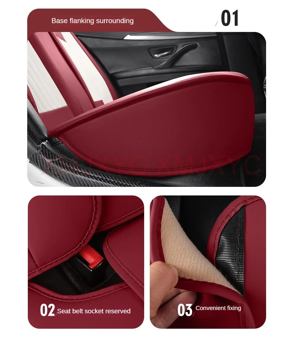 Pu Leather Universal Car Seat Cover for MITSUBISHI Outlander ASX Eclipse Lancer Pajero Sport Galant Triton Auto Accessories