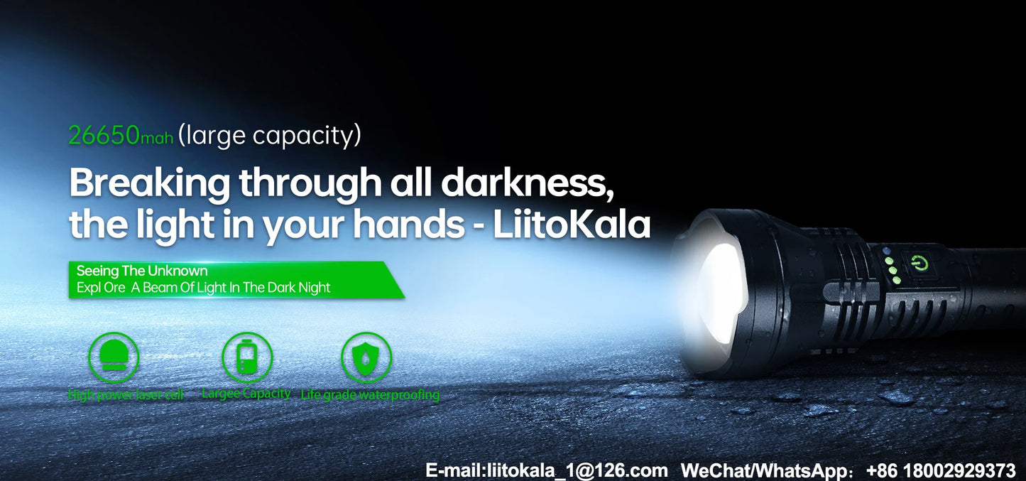 LiitoKala LF-536 LF-535 LED white laser Mini Flashlight 16340 700mAh Rechargeable Battery