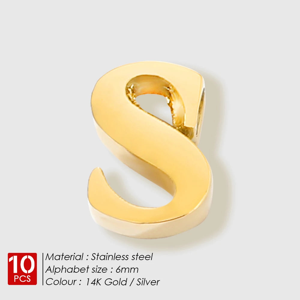 EManco 10PCS Minimalist Style Stainless Steel 26-Letter Pendant for Custom Name Jewelry Commute Social Casual Fashion Accessory