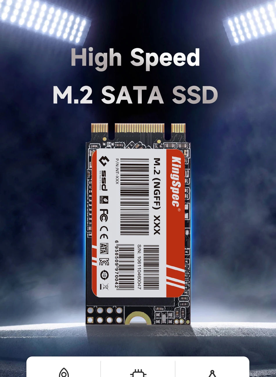 KingSpec NGFF SSD 2242 SATA 128GB 256GB 512GB 1TB M.2 SSD Internal Hard Drive Solid State for Laptop Desktop PC Acer EC 47 Table