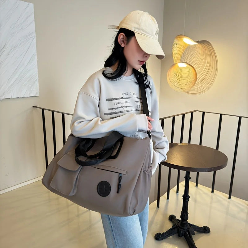 [Large Capacity Travel Tote] Large Capacity Travel Tote Bag, Lightweight Luggage Carry-on, Gym Bag with Shoulder Strap