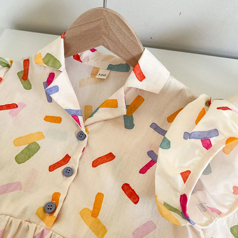 2025 New Vacation Style Cotton Kids' Summer Clothing Set Girls Sundress for 80 - 150cm Boys and Girls Sibling Outfits