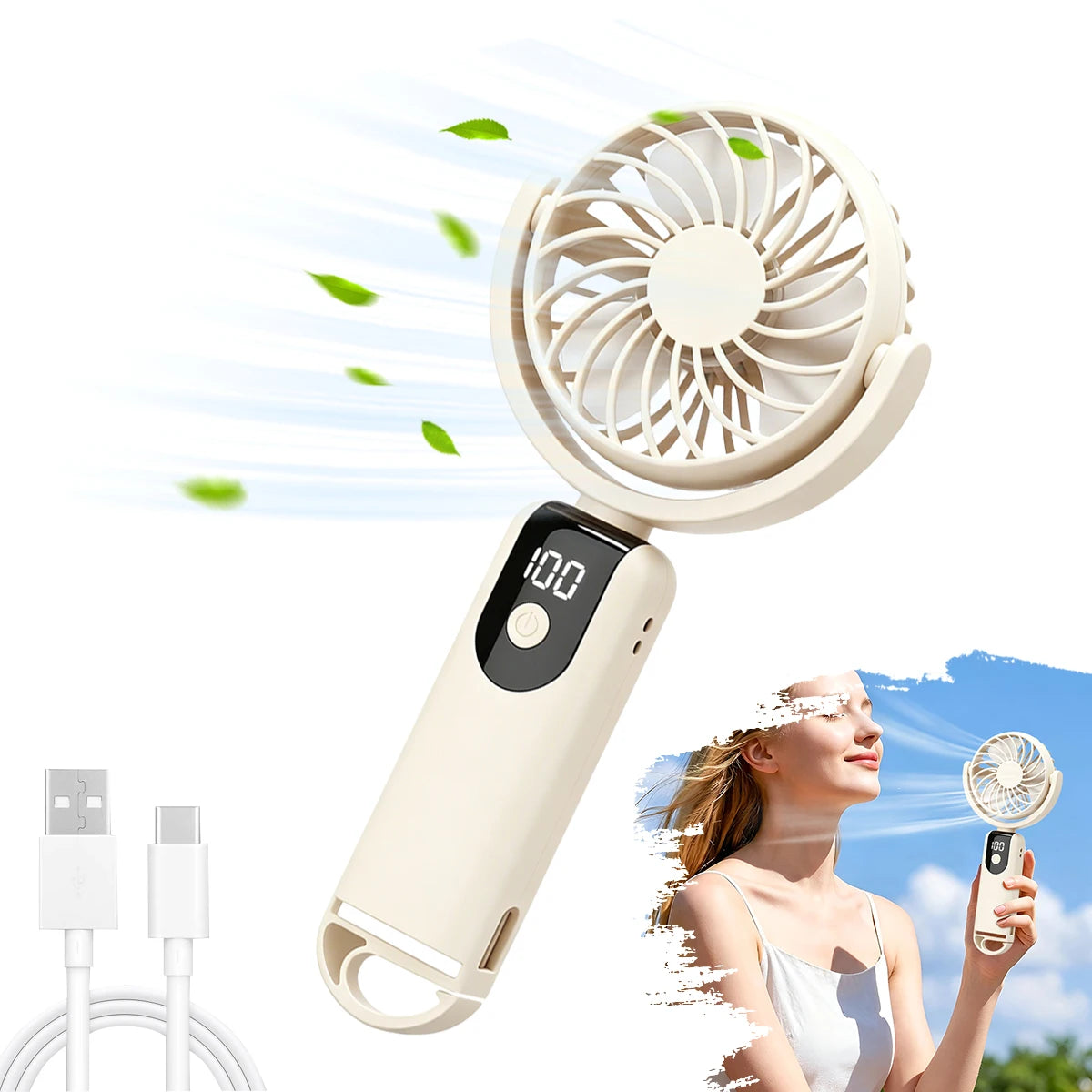 New Handheld Small Fan, Mini Portable Portable Cooling Device, Silent and Long-lasting, Essential for Summer Outdoor Coolness
