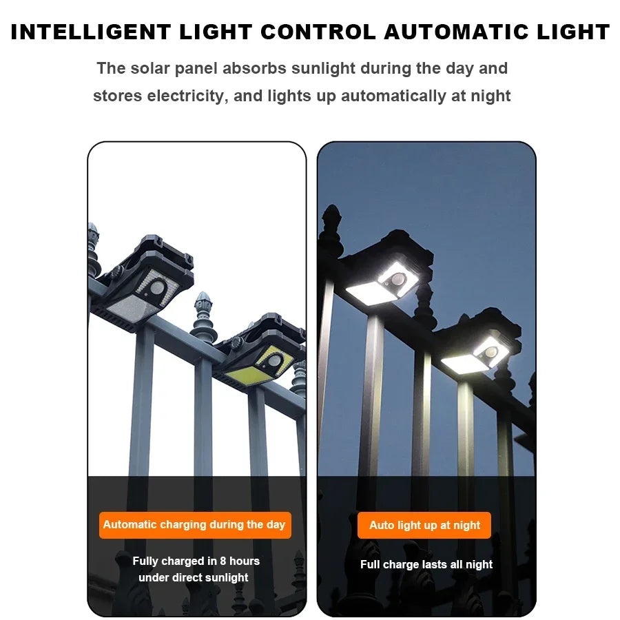 9900LM Solar Garden Outdoor Lights Clip Light Motion Sensor Waterproof Camping Lamp Rechargeable for Landscape Garden Decoration