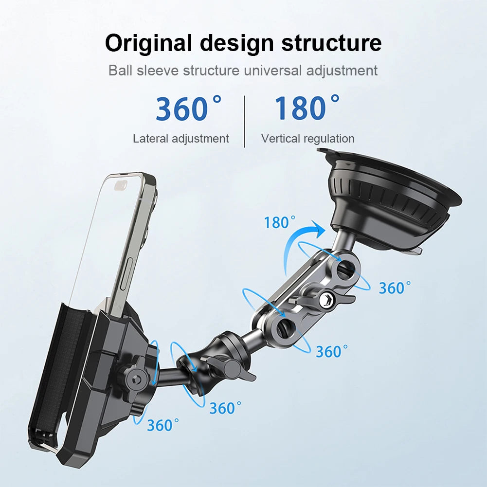 Car Phone Holder Strong Suction Cell Phone Mount 360° Rotation Cell Phone Holder Adjustable for Car Window Windshield