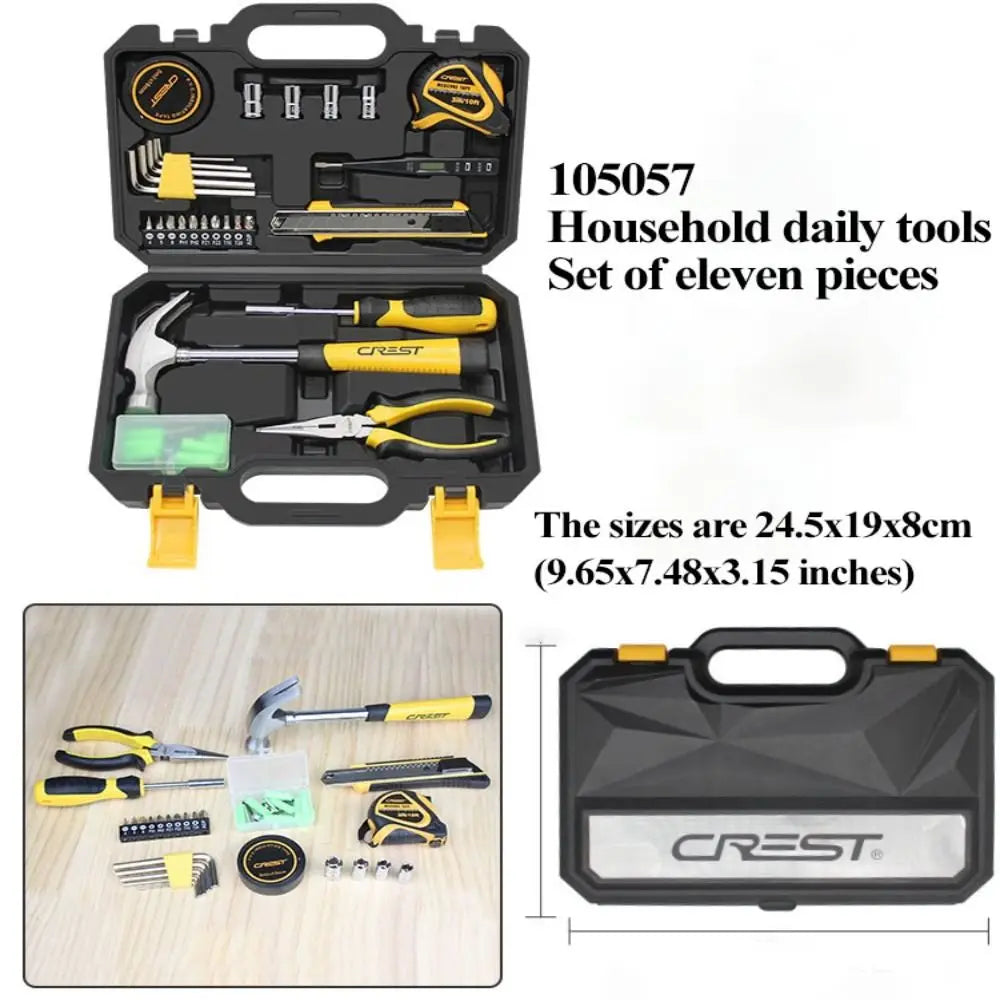 Carbon Steel Gift Tools Set Multi-Function Hard Case Hand Tools Set Portable Wireless Charging Complete Toolbox DIY Projects