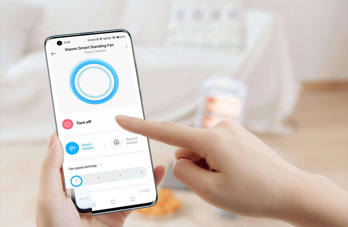 MIJIA Floor Fan,7 Blade,Adjustable Wide-Angle 90°,Home Fan For Living Room,Support Connect MI HOME APP Wired Fan