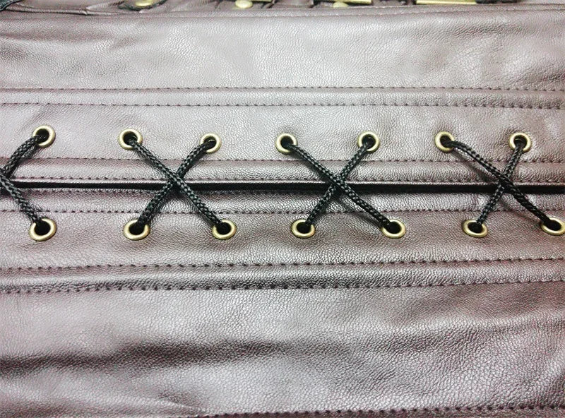 Steampunk Corsets And Bustiers Halter Plus Size Corset Pu Leather Gothic Punk Corselet Zipper Basque Sexy Korsett