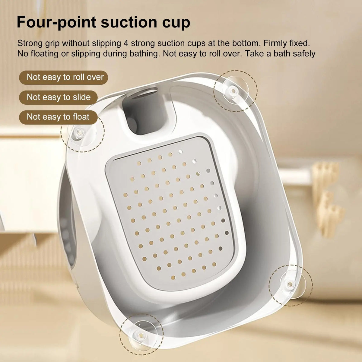 Baby Bath Seat, Baby Bath Support, Baby Sit Up Bath Seat, Children Safety Shower Assistance Supplies for Home Travel Housewarmin