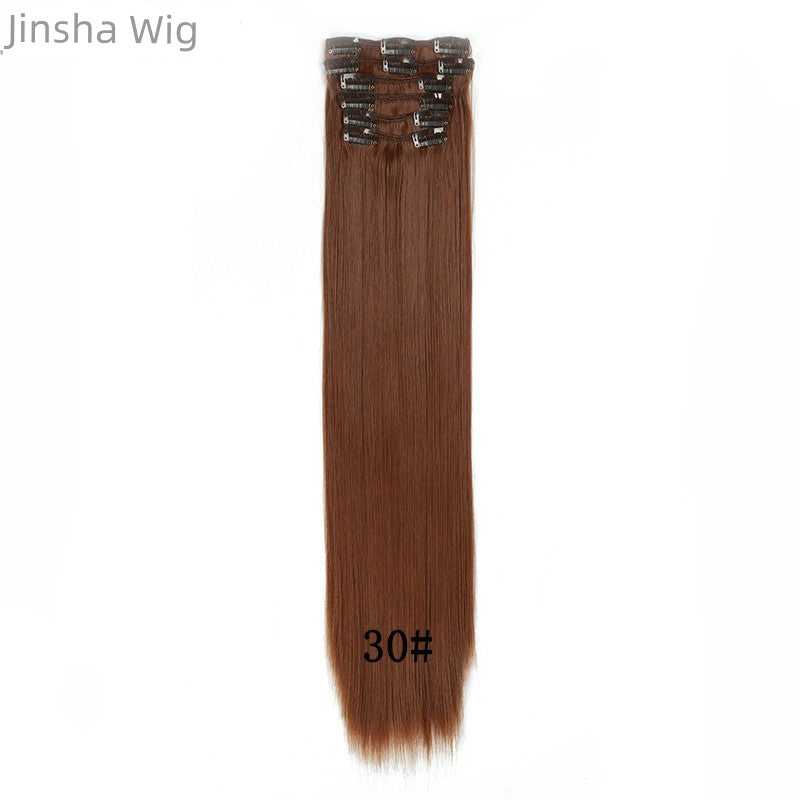 Wig Set One-Piece Seamless Long Straight Hair Piece Thickened Increase Hair Amount Nature Realistic Extension Hair Piece