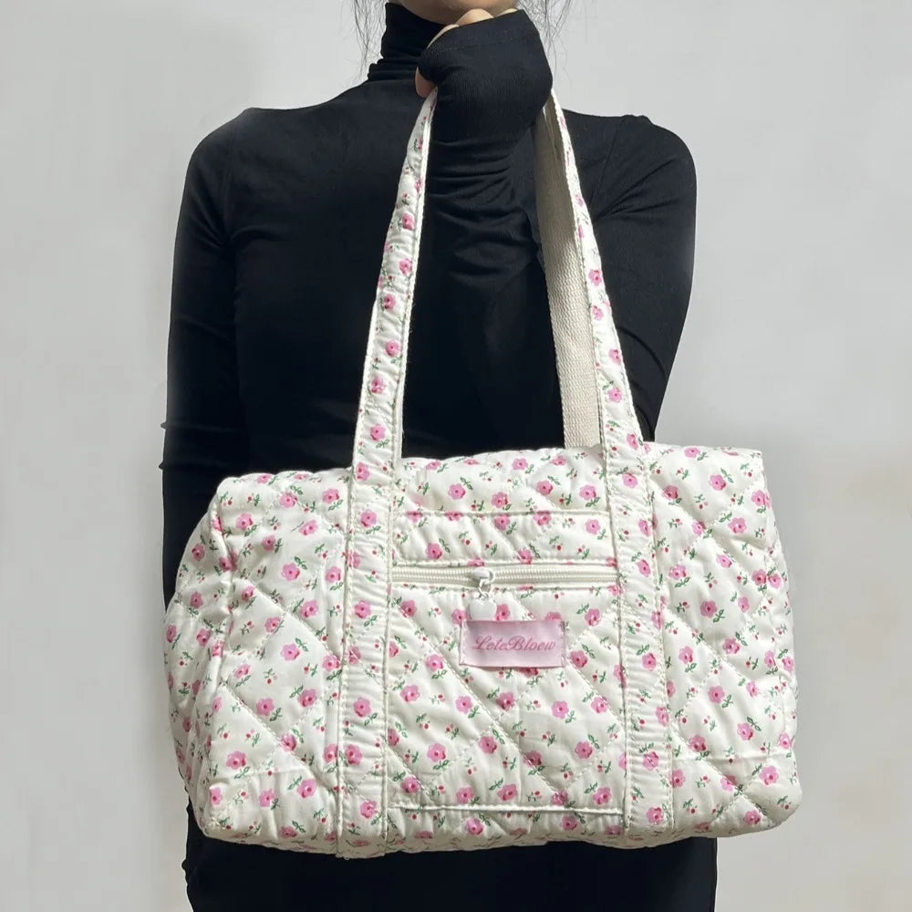Korean Style Stroller Organizer Bags Flower Multi-pocket Floral Mummy Bag Portable Baby Care Storage Women Handbag Outdoor
