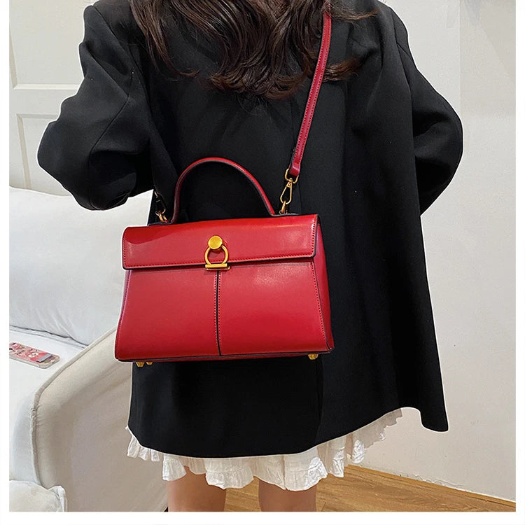 2025 New Classic Style Solid PU Square Shoulder & Crossbody Bags High Quality Sense of Luxury Simple Commute Handbags for Women