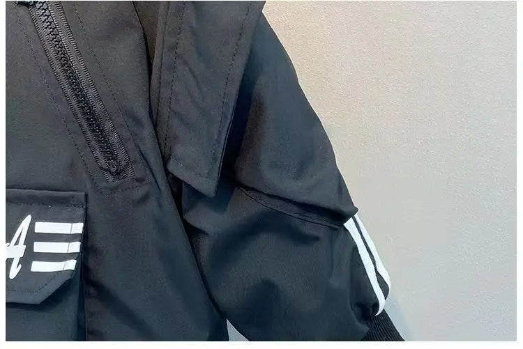 Baby Boys' Clothing Set Spring and Autumn New Handsome Children's Hooded Jacket Pants Two Piece Clothing Sports Set 2-9Y