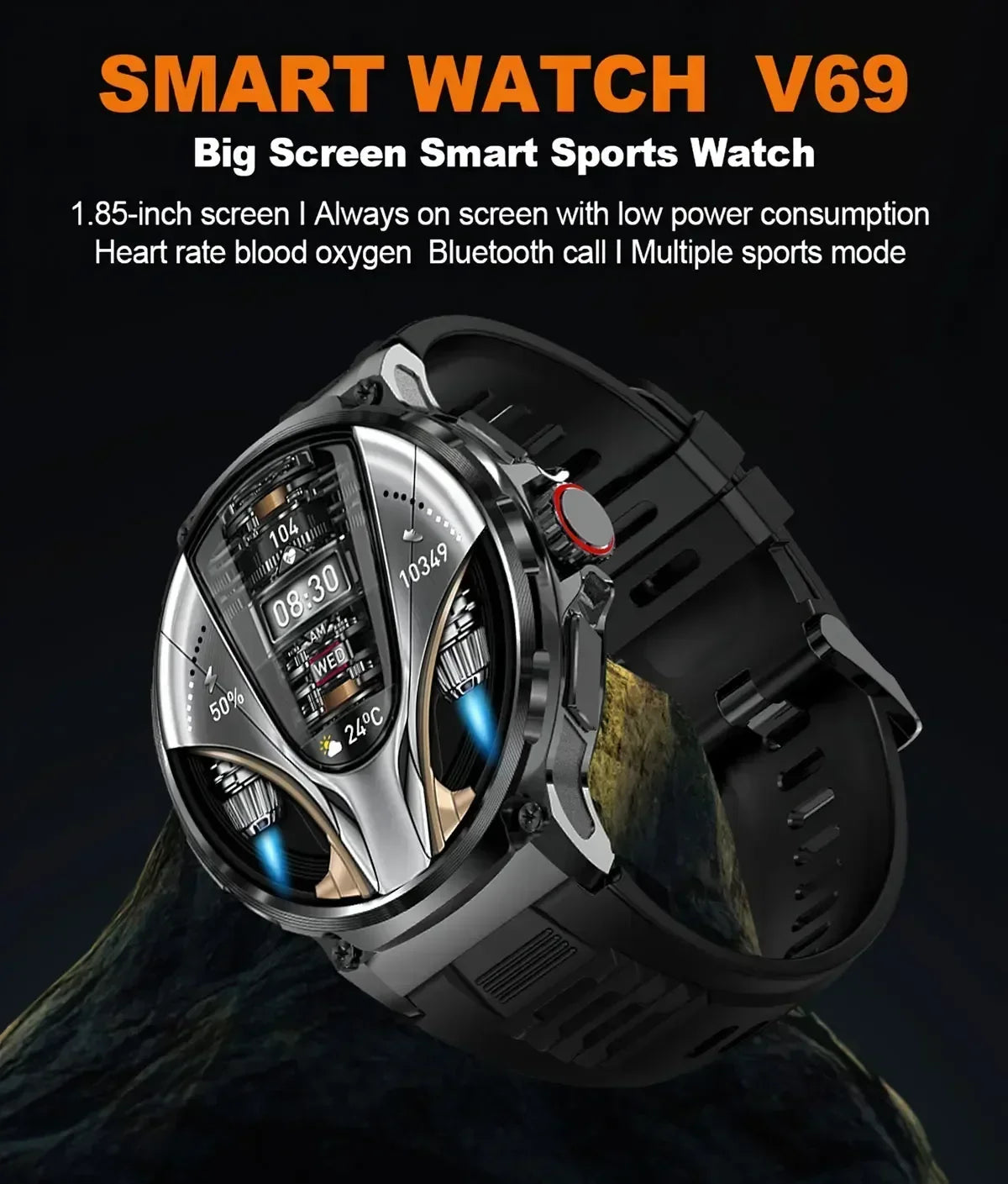 Xiaomi 2025 NEW 1.85-inch ultra HD smartwatch, GPS track HD Bluetooth call; 710 mah large battery 400+ dial, suitable for Huawei