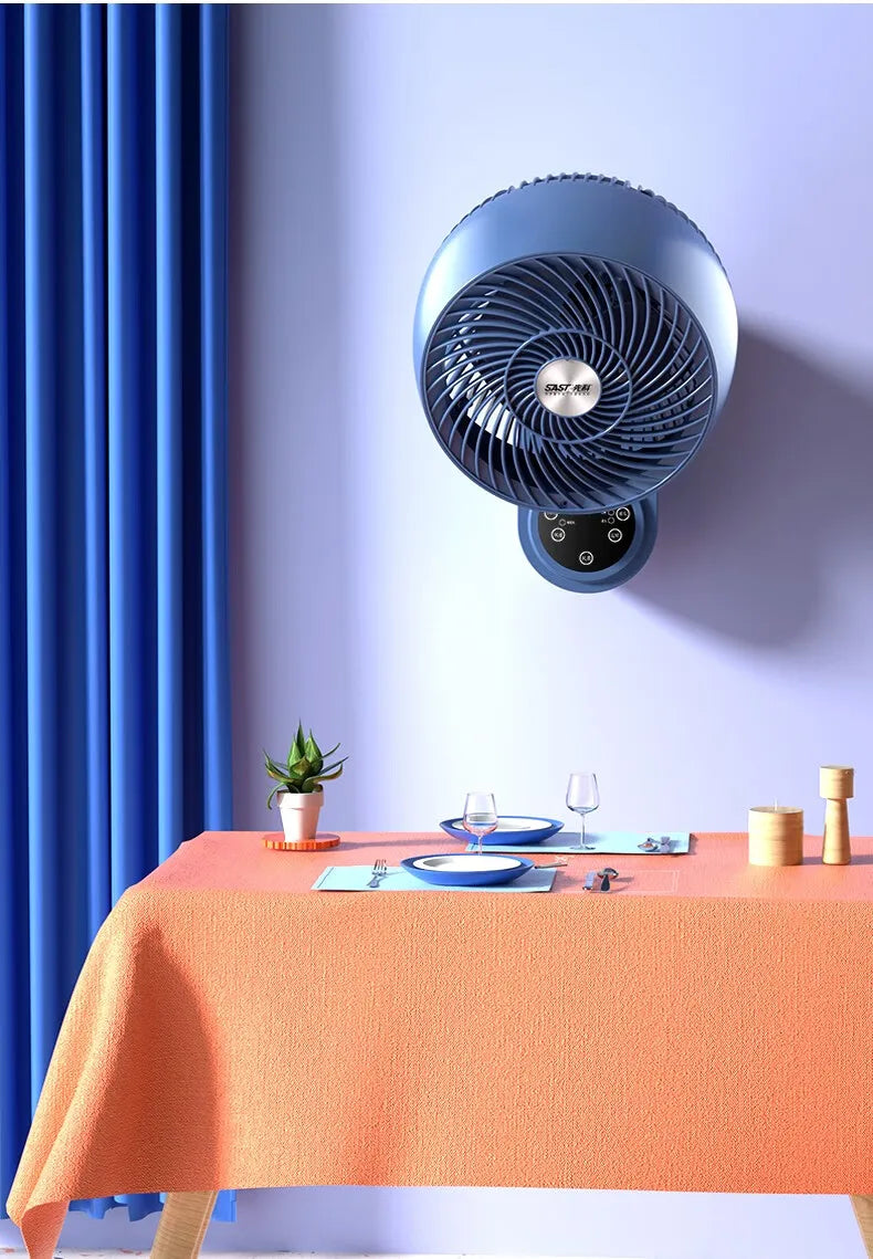 No-drill wall-mounted electric fan, wall fan, circulating fan, household bathroom remote control fan
