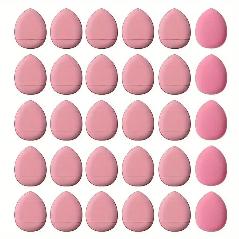 50-Pack Mini Fingertip Powder Puff Set (Pink) - Precision Foundation & Concealer Applicator Sponge Finger Pads
