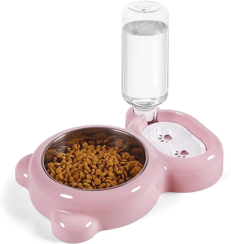 Keep Your Pet Hydrated and Well-Fed with This 2-in-1 Food and Water Bowl Set and Automatic Water Bottle!