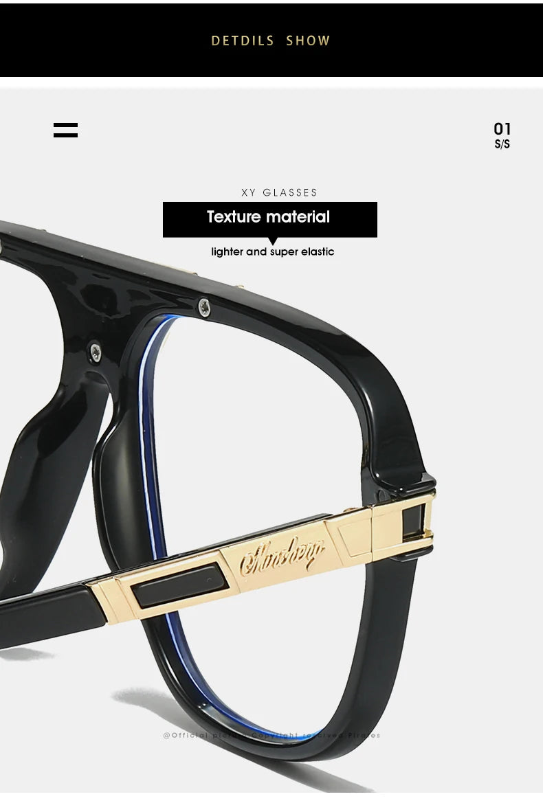 New fashion retro large-framed glasses,  end personalized fashion fashionable casual glasses, suitable for daily wear of party