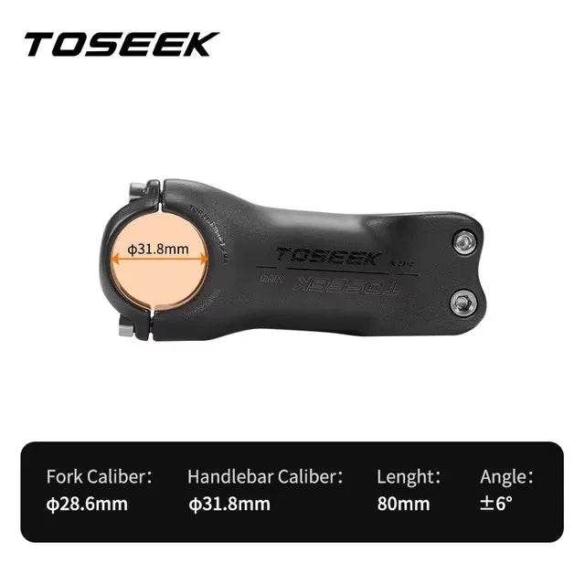 TOSEEK K04 Carbon Stem 6/17Degree Mountain Bike Stem 31.8mm Handlebar Stems 70/80/90/100/110/120/130mm Black Matt Bicycle Parts