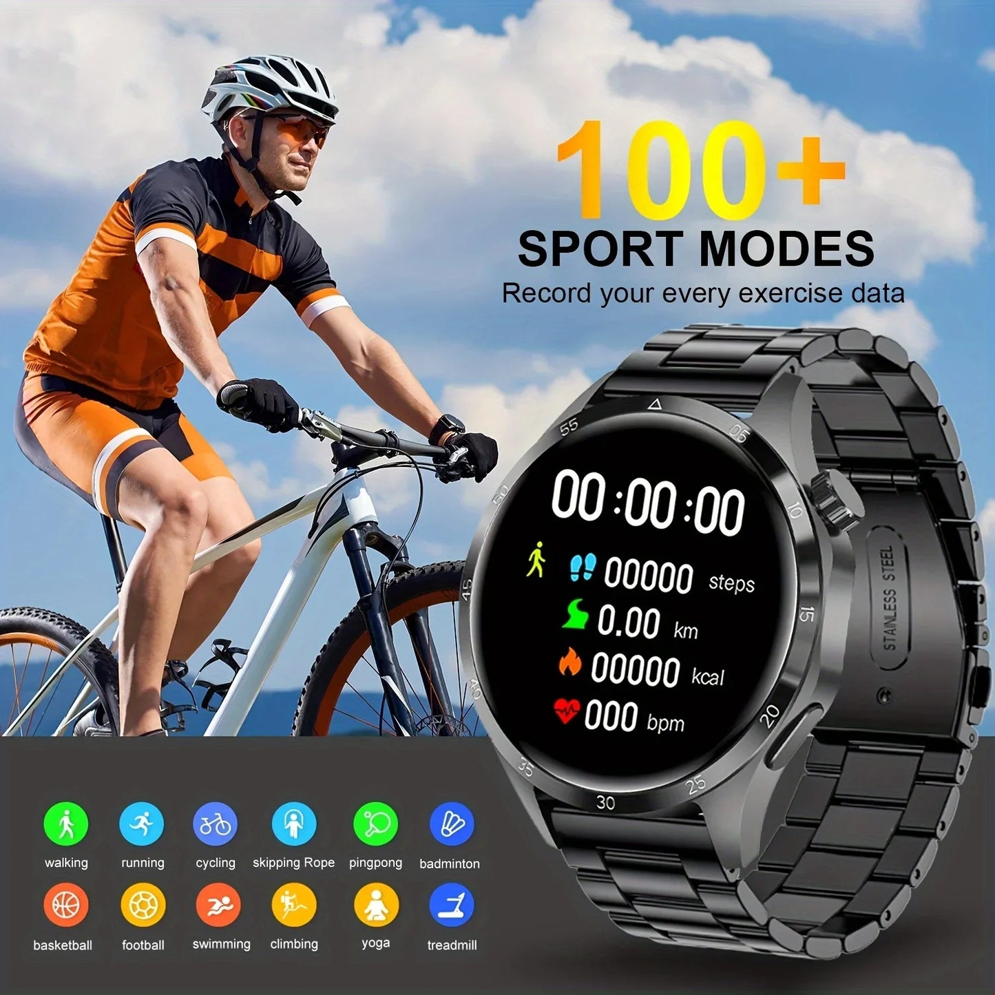 2025 New SmartWatch Men Women Smartwatch Bracelet Heart Rate Blood Pressure Fitness Tracker Sport  For Ios Android holiday gifts