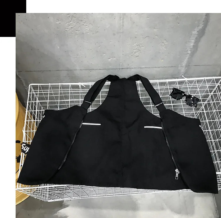 Multifunctional Cargo Vest Chest Bag Men Women Street Hip Hop Backpack Multi-purpose Wearable Crossbody Bags