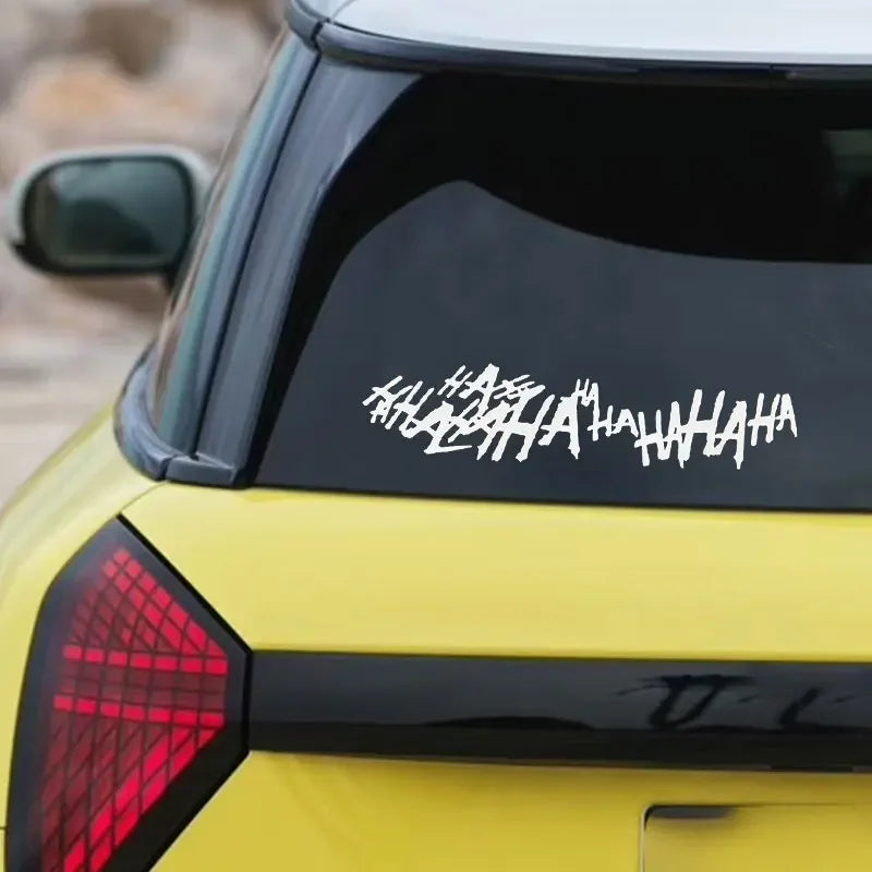 1PC HAHAHA Joker Laughing Motorcycle Stickers for Fuel Tank Helmet Vinyl Decals DIY Waterproof Car Window Body Funny Decoration