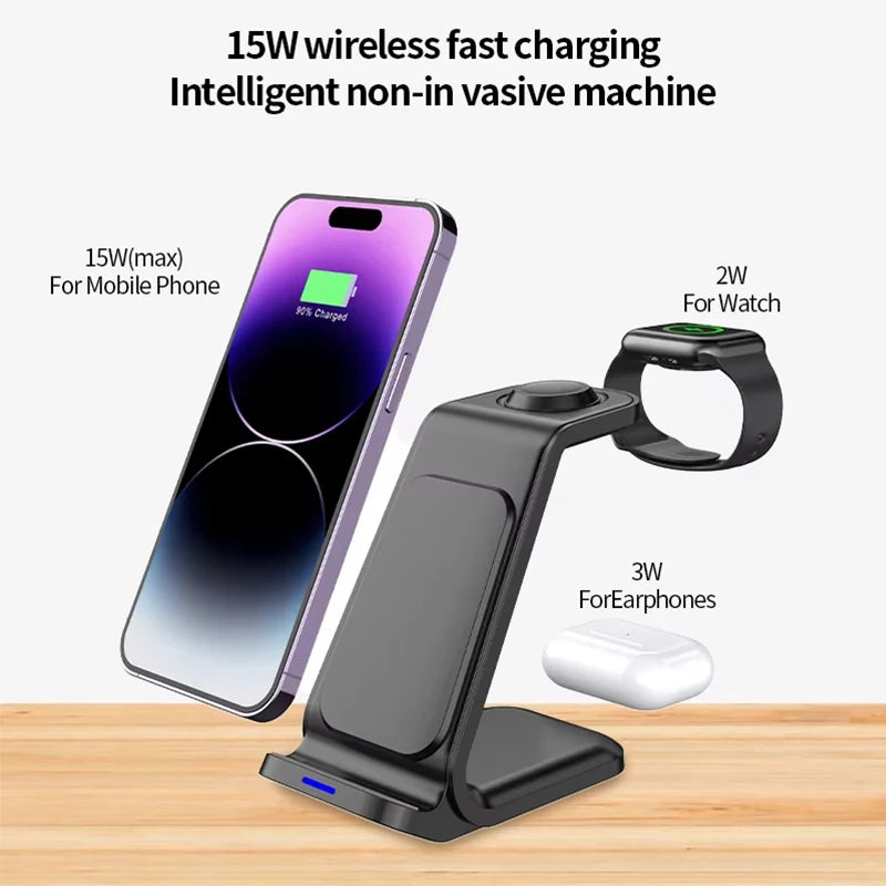 Desktop Universal Wireless Charger 2025 Innovative Products 3 in 1 Wireless Charger 30W Fast Charger for iPhone