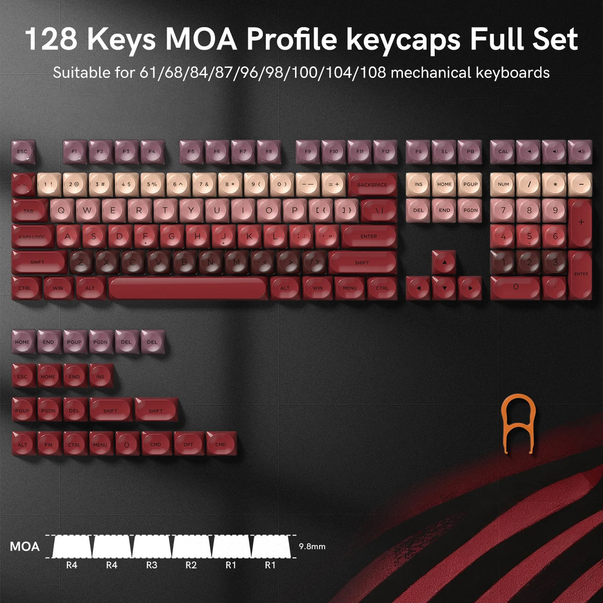 130 Keys Pink Liquid Foundation Keycap HOA Profile PBT Double Shot Keycap For Mx Switch Mechanical Keyboard ISO Enter Key Caps